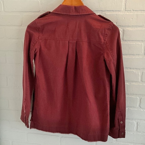 Vintage 1990s/Y2K Burgundy/Red wine Lightweight denim-like cotton Size XS - Picture 5 of 11